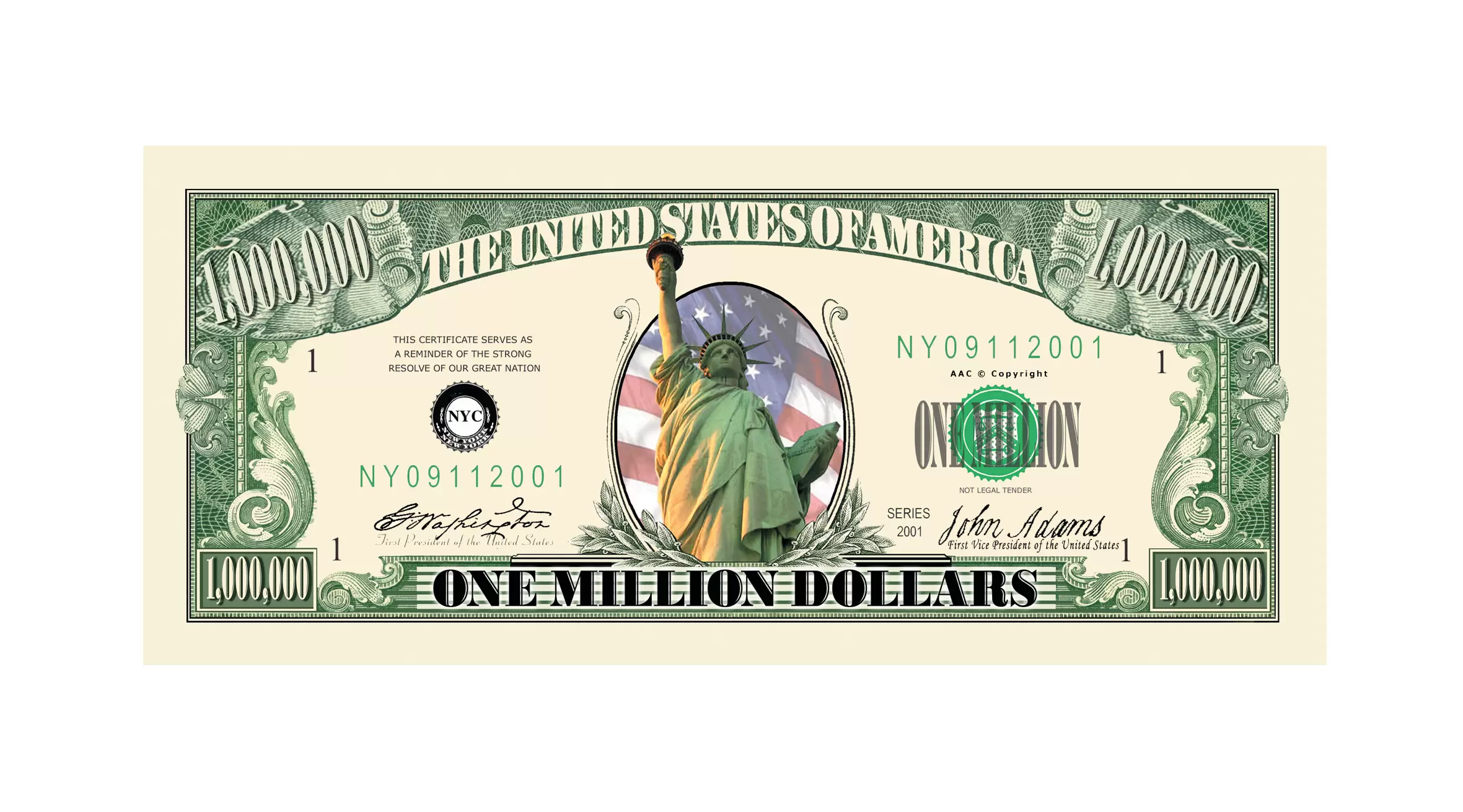 Liberty One Million Dollar Bill - Image 2