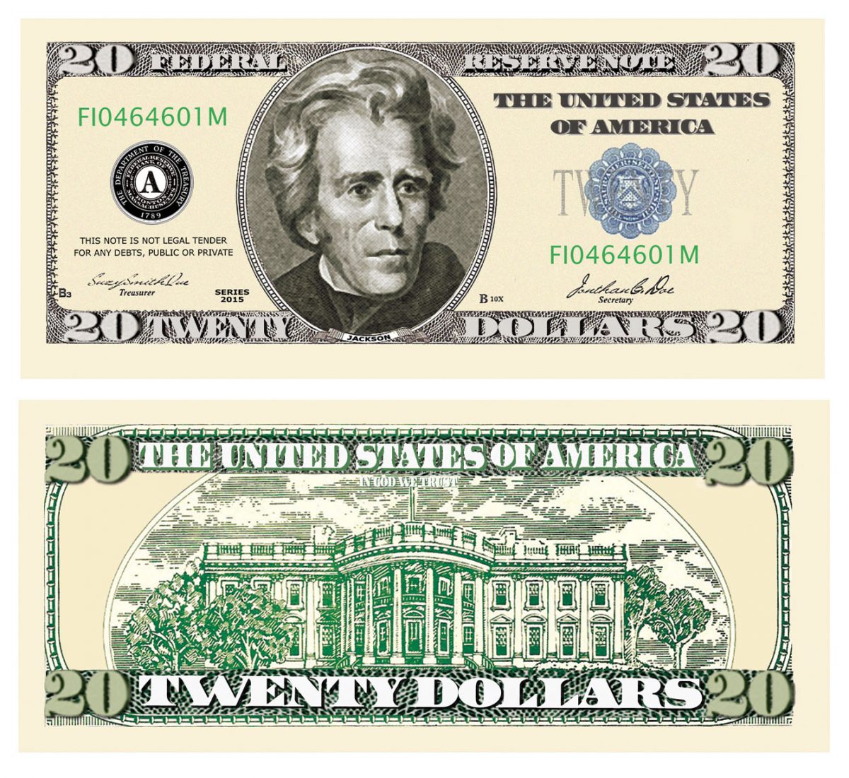 $10,000.00 Gold Certificate Novelty Bill – American Art Classics