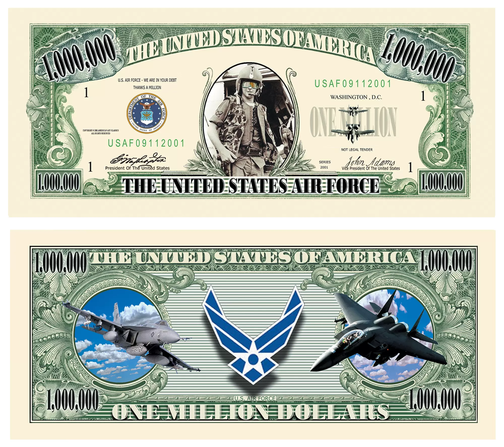 US Air Force Commemorative Million Dollar Bill