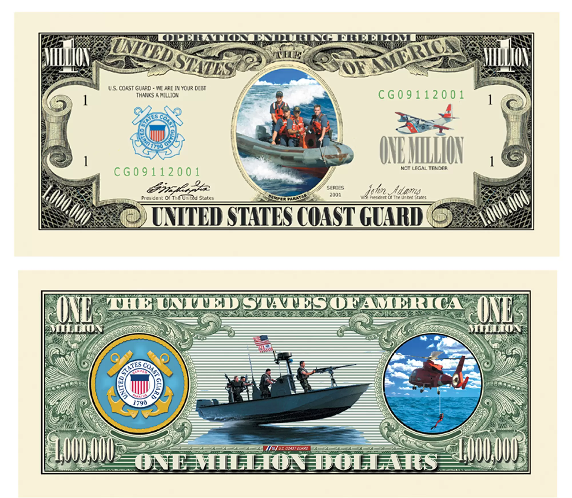 Coast Guard million dollar bill