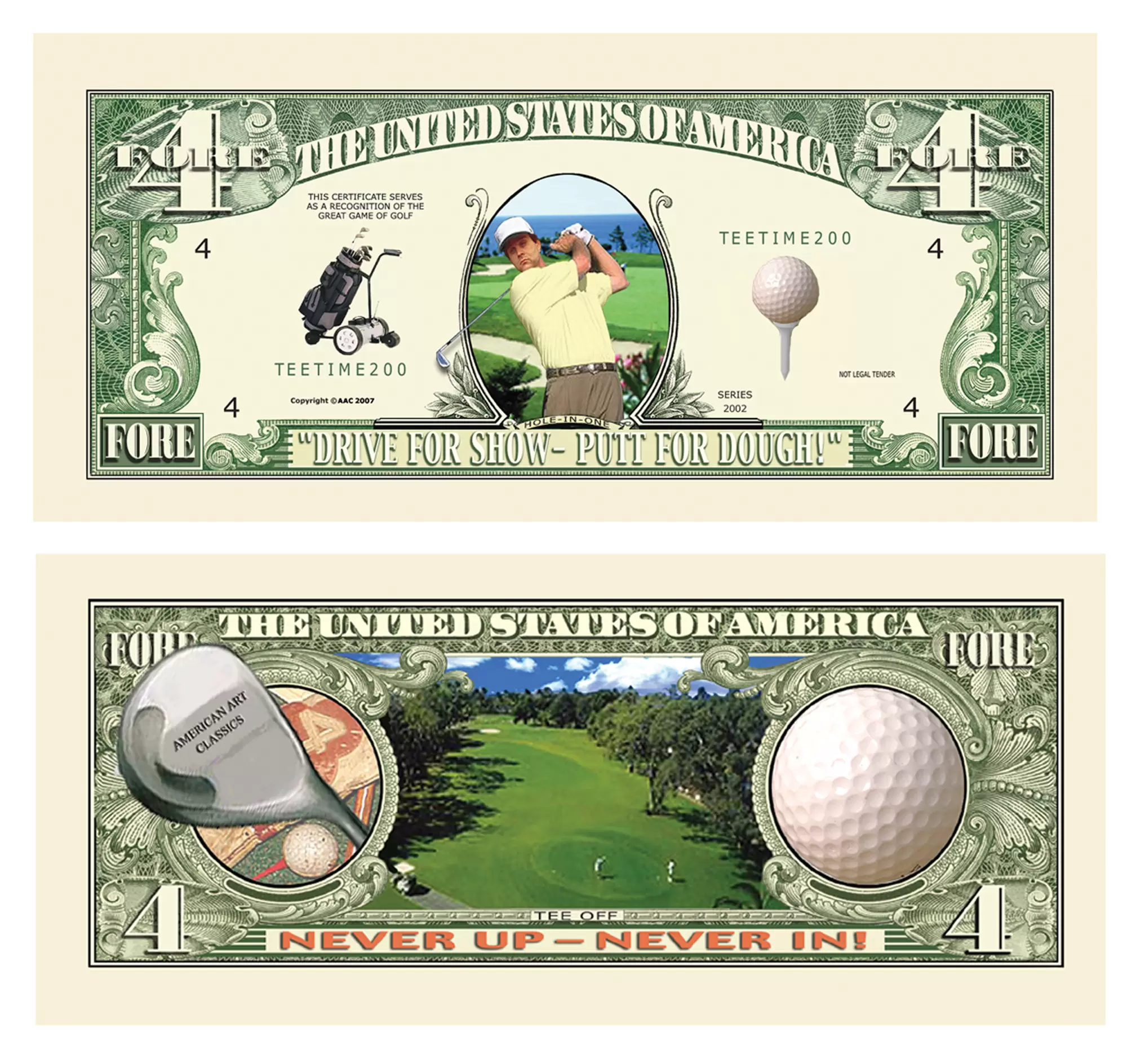 Golf One Million Dollar Bill - Fun Gift For Golfers Who Love Golfing