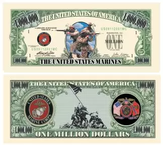 US Marine Corps Marines USMC One Million Dollar Bill