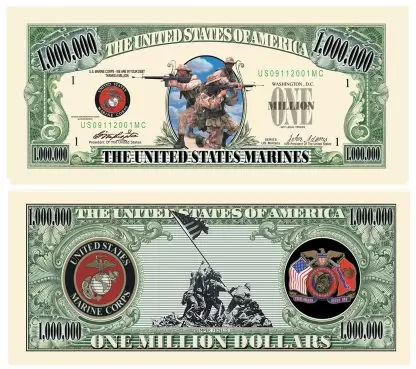 US Marine Corps Marines USMC One Million Dollar Bill
