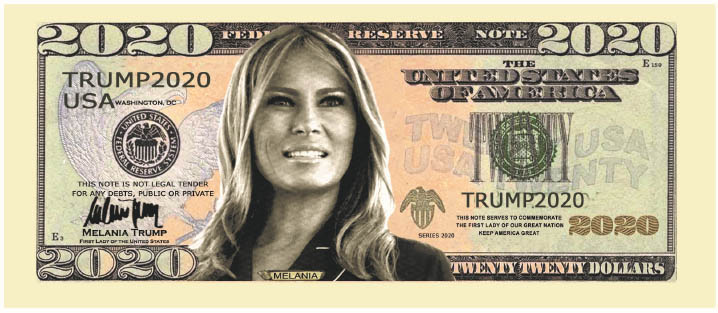 100 Donald Trump Melania 2020 First Couple Dollar Bill Presidential Novelty