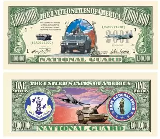 U.S National Guard One Million Dollar Bill