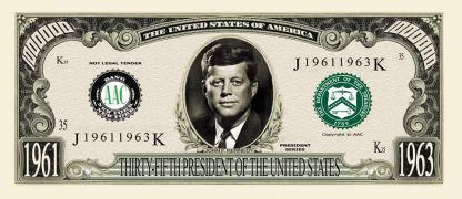 John F Kennedy Million Dollar Bill Set of 10 
