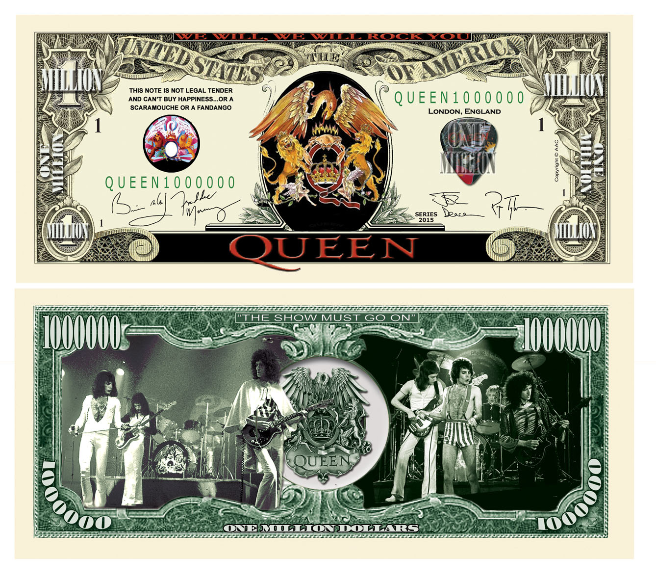 Queen Million Dollar Collectible Bill