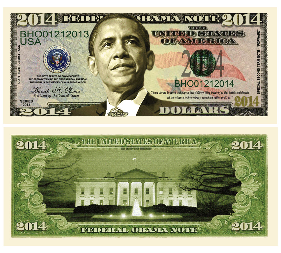 Barack Obama 2014 Commemorative Dollar Bill American Art Classics 