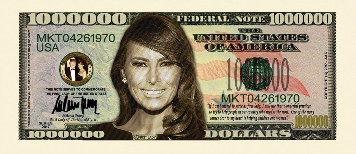 Melania Trump – First Lady-First Family Million Dollar Bill – American ...