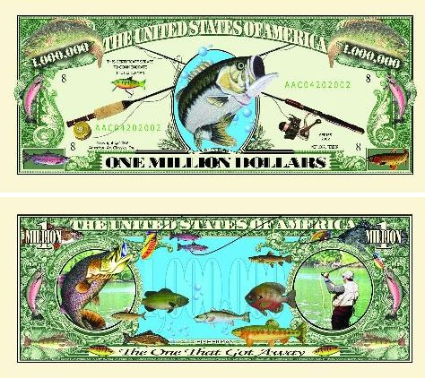 FISHING One Million Dollar Bill