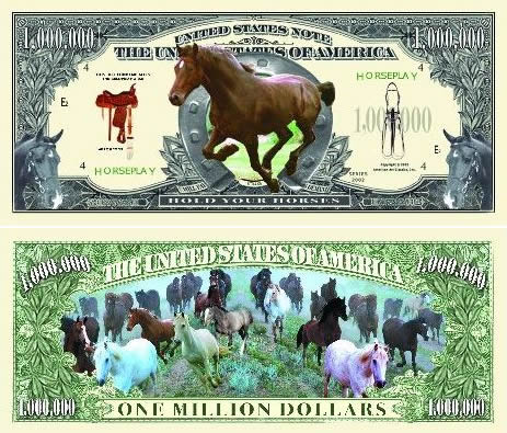 TRAIN MONEY 5--Iron Horse One Million Dollar Bills-Novelty A1 Locomotive 