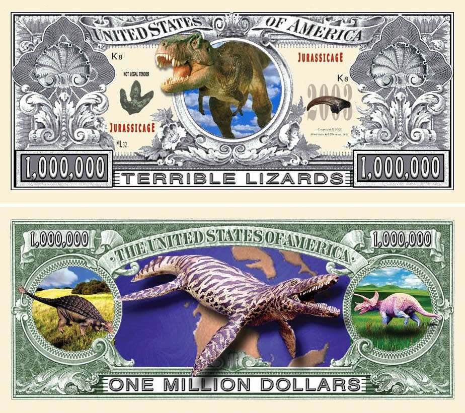 Velociraptor Dino Series Million Dollar Novelty Money 