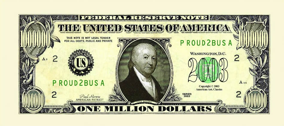 Pack of 25 -... Details about   American Art Classics Rotary Club Rotarian Million Dollar Bill 