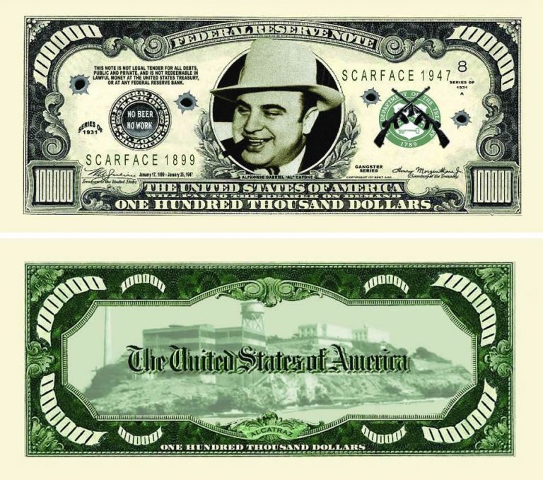 Al Capone $100000.00 Bill – American Art Classics