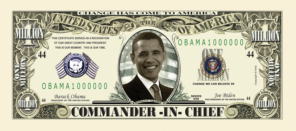 one million dollar bill obama