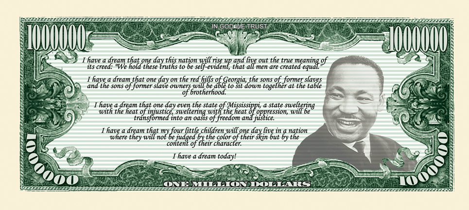 $2 Bill Genuine Legal Tender MARTIN LUTHER KING * 50th Anniversary * U.S MLK 