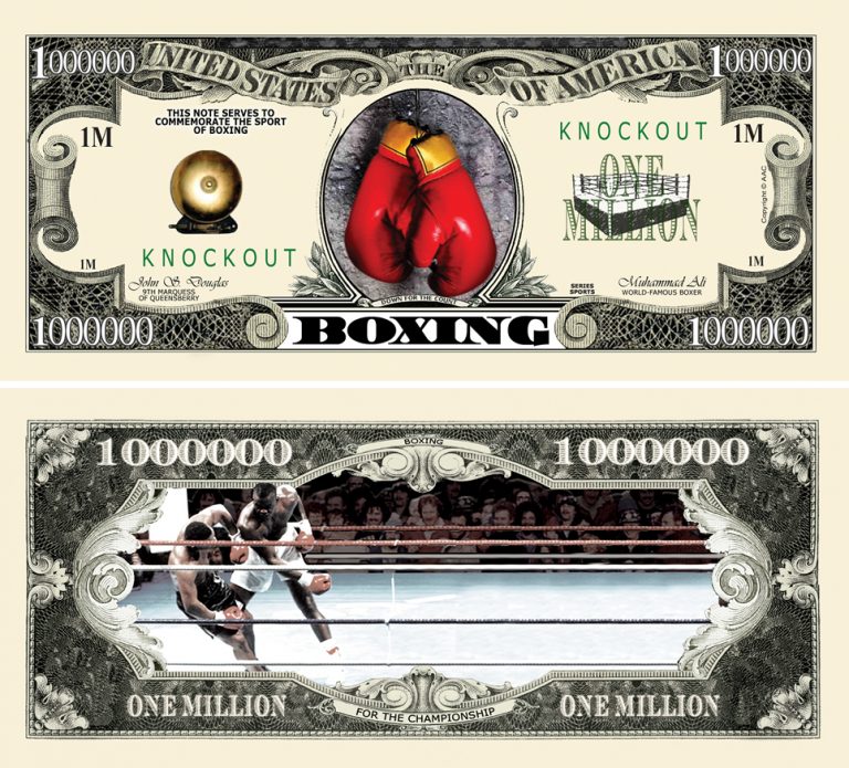Boxing Million Dollar Bill American Art Classics