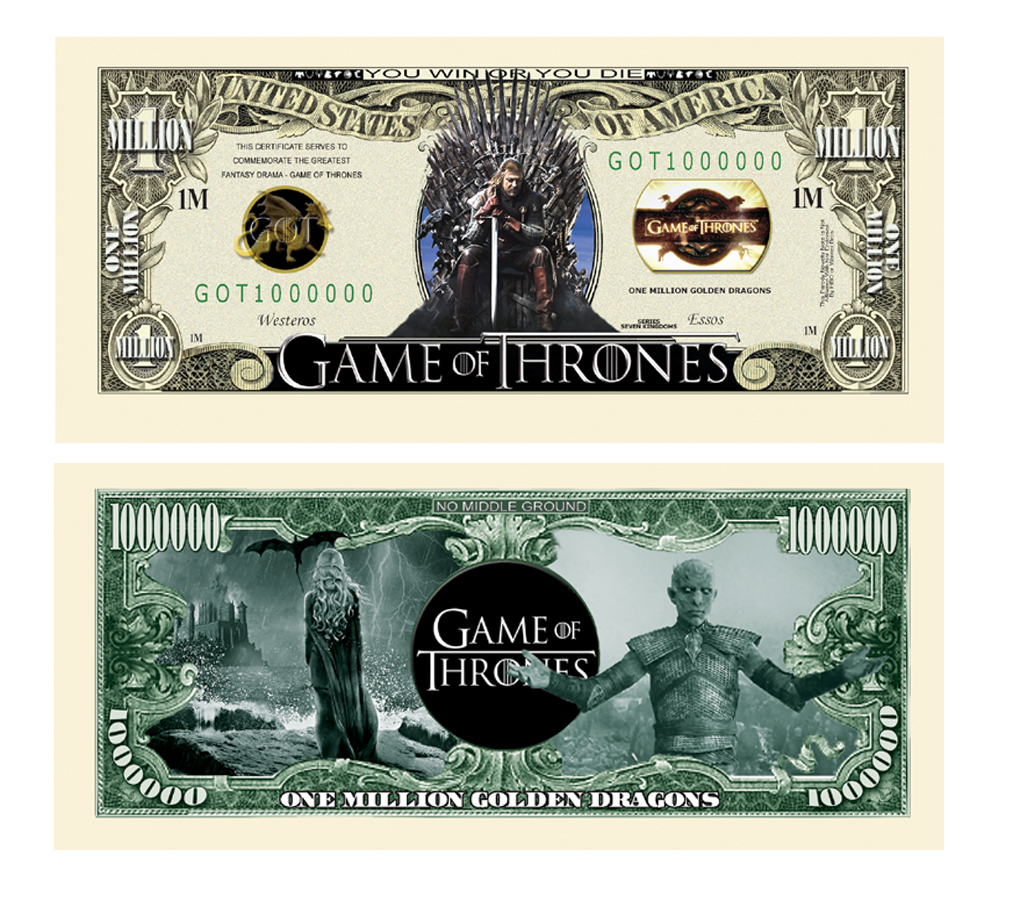 GAME Of Thrones Million Golden Dragons Dollar Bill