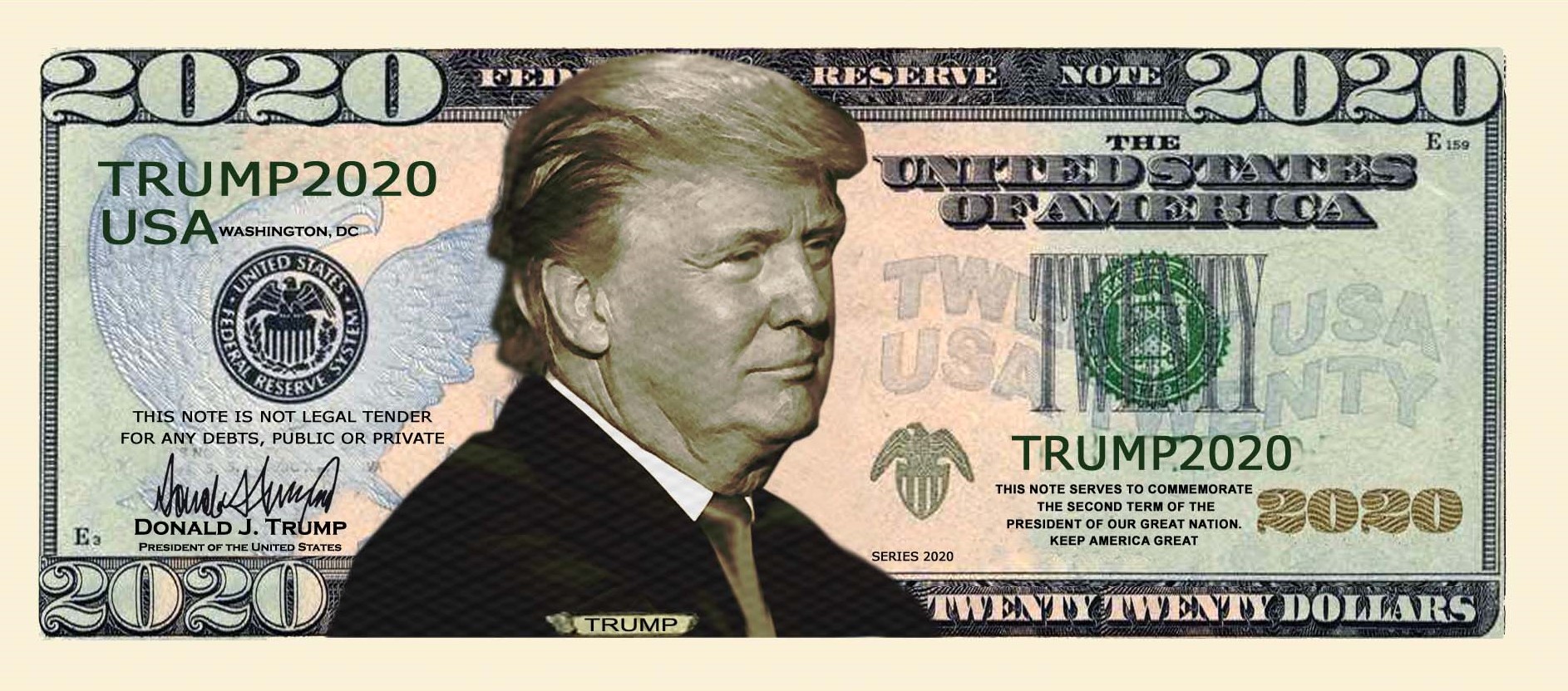 100pk  Trump Rushmore  2020 Dollar Bills  MAGA Novelty Funny Money Feels Real