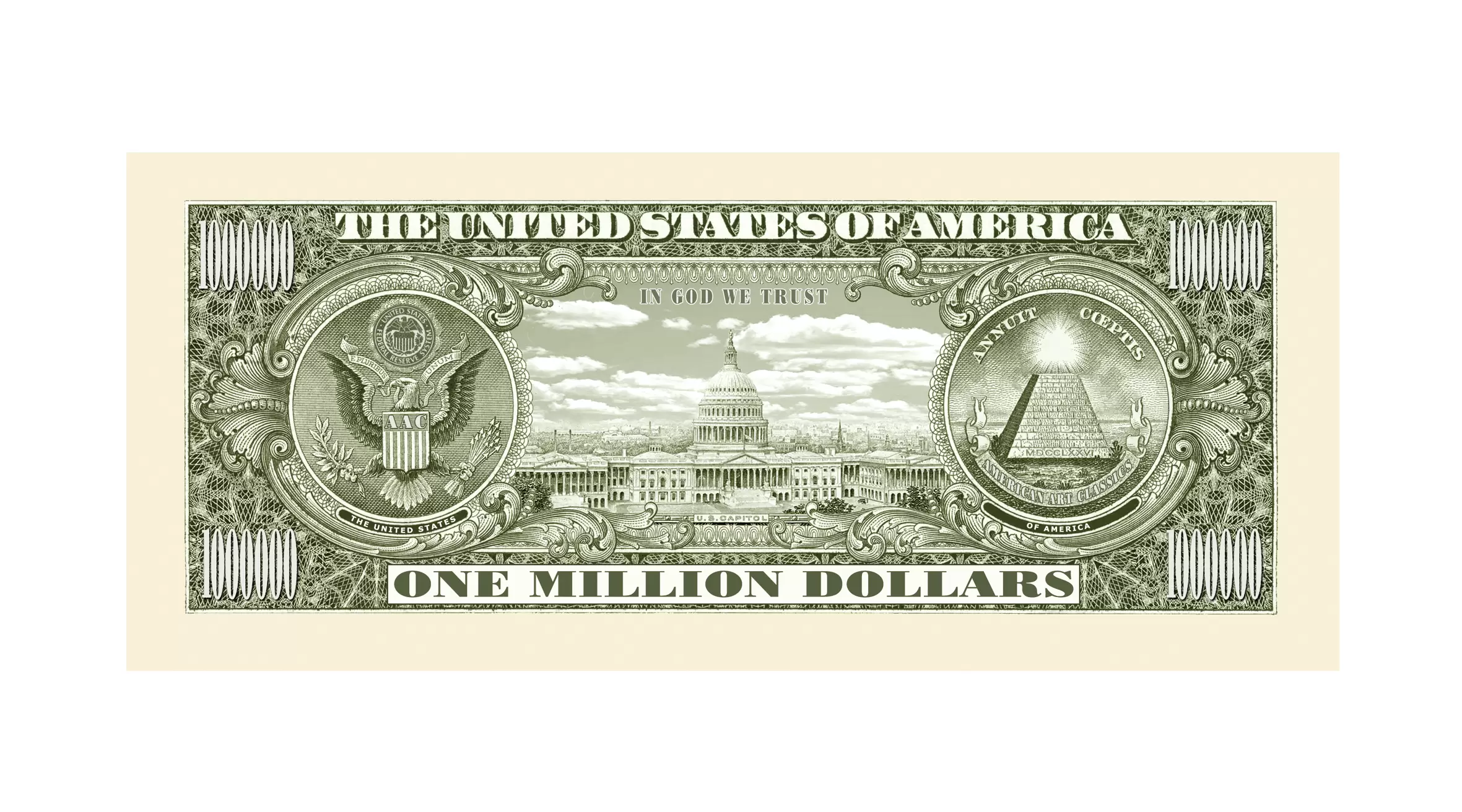 One Million Dollar Bill novelty