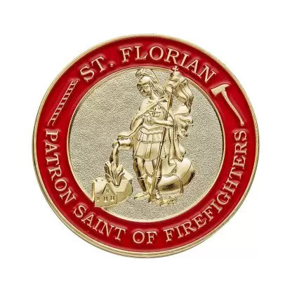 Saint Florian firefighter prayer coin front