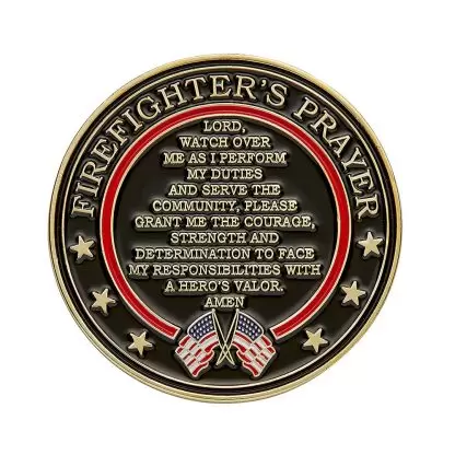 Saint Florian firefighter prayer coin back