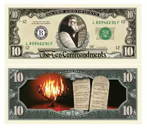 Moses Ten Commandments novelty bill
