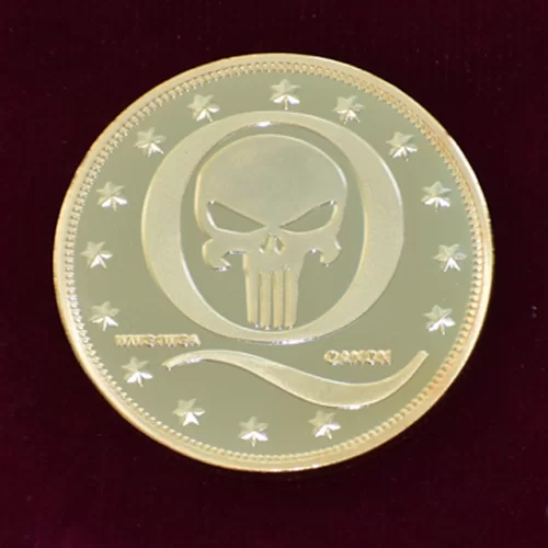 QAnon Punisher gold-plated coin front
