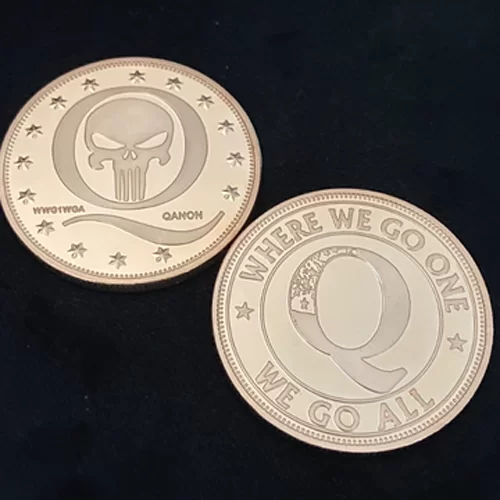 QAnon Punisher gold-plated coin