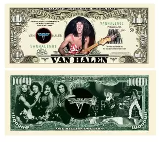 Van Halen Limited Edition Collectible Novelty Million Dollar Bill