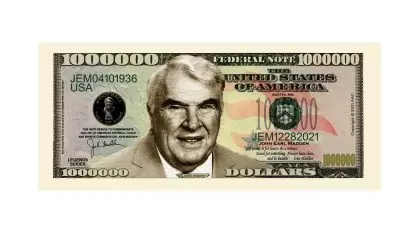 John Madden Million Dollar Novelty Collectible Bills - Image 2