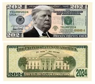 Donald Trump 2024 Re-Election Presidential Novelty Dollar Money Bills